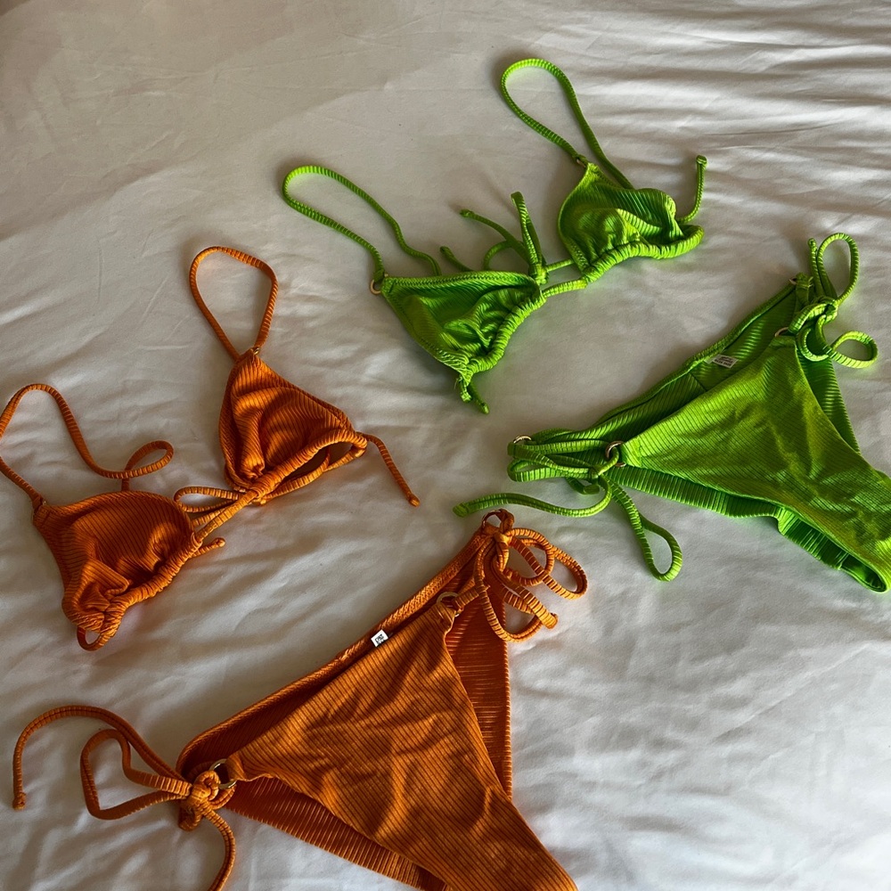 Aerie Orange and Green Bikini Set